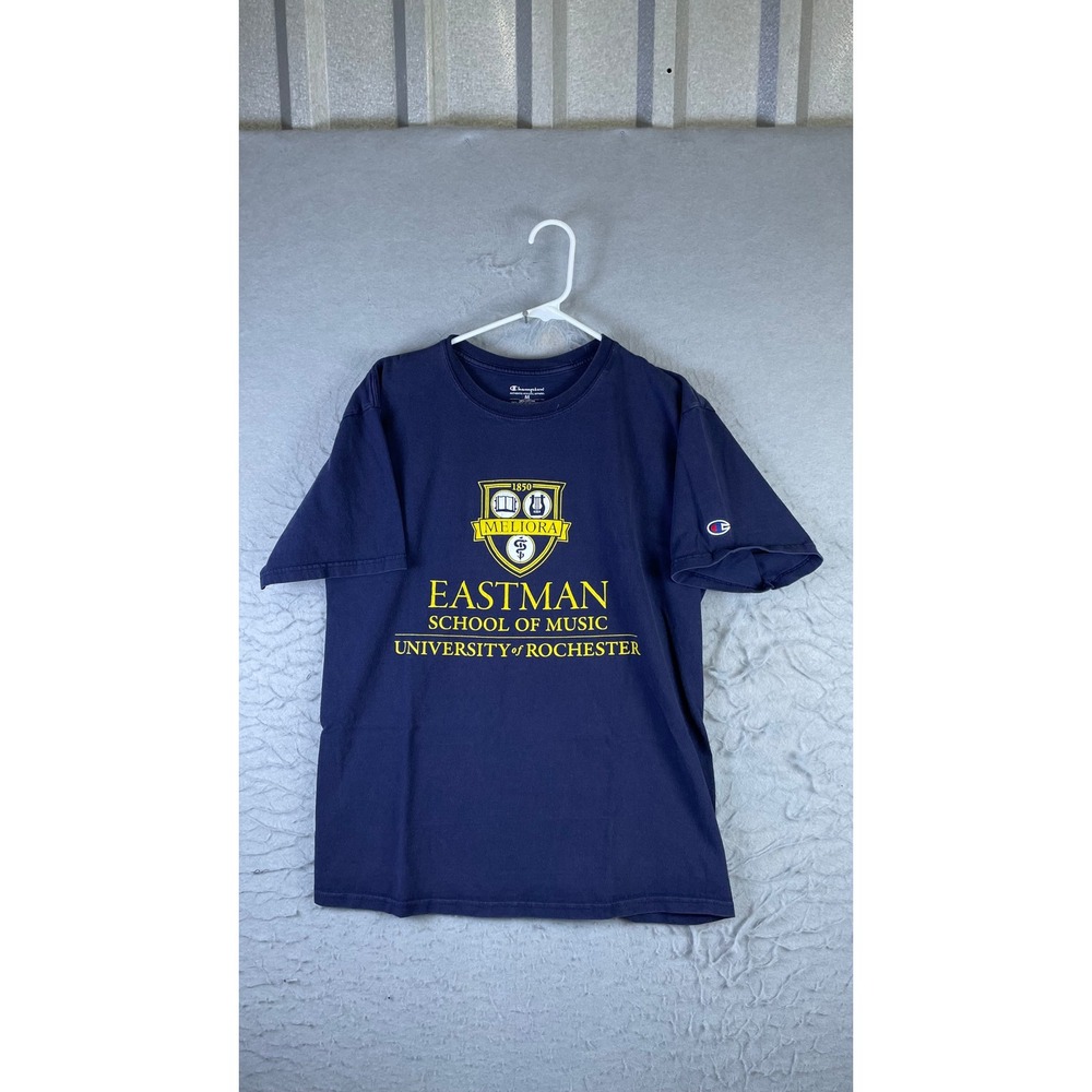 Champion T-Shirt Mens M Blue Excellent Eastman School of Music Rochester Graphic